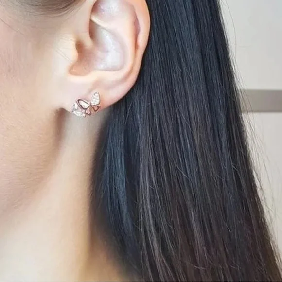 Rose Gold Butterfly earrings - Picture 2 of 2